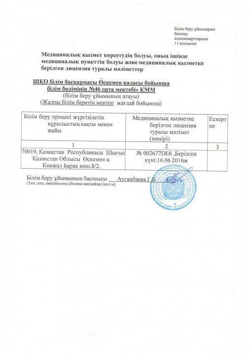 11 қосыша Медициналық қызмет