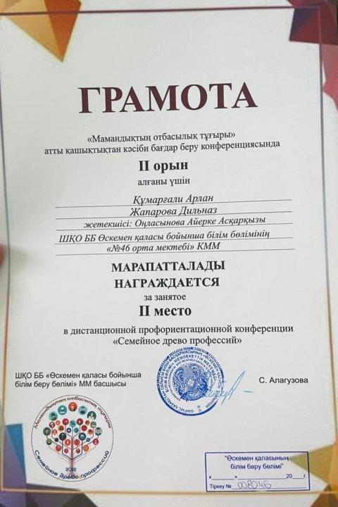 "Мамандықтың отбасылық тұғыры" атты қашықтықтан кәсіби бағдар беру конференциясы